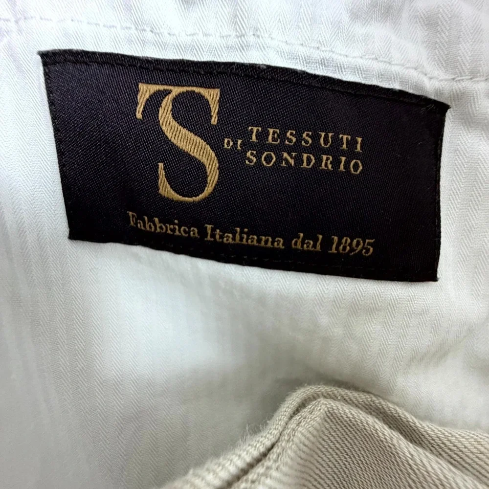Suitsupply Dress Pants Mens 34 Beige Linen Cotton Mid Rise Flat Front Business